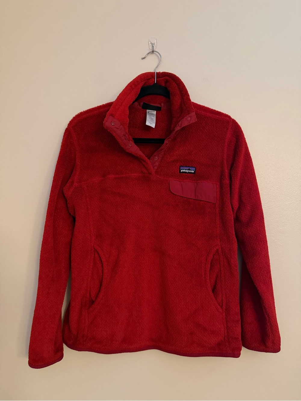 Patagonia Women’s M Red Fleece Snap-T Pullover Synchilla Outdoor - Picture 2 of 6